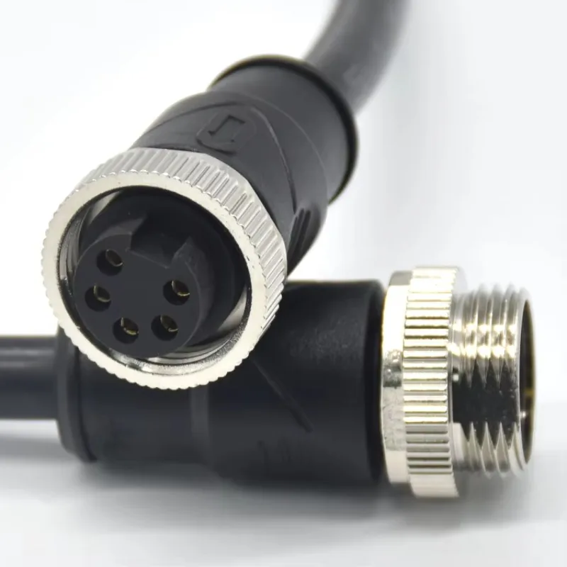 7/8 Connector 5 Pin Shielded Unshielded Straight Angled Male Female Plug With Wire Harness PVC IP67 Waterproof Connector