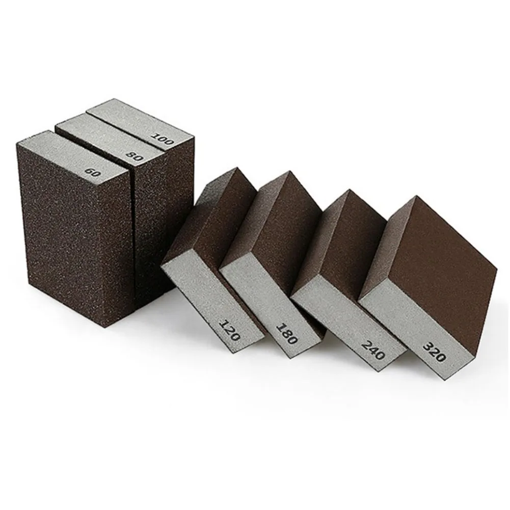 10pc Sponge Sanding Block Wet&Dry Polishing Sandpaper Abrasive Foam Pad 60/80/100/120/180/240/320 Grit Woodworking Grinding Tool