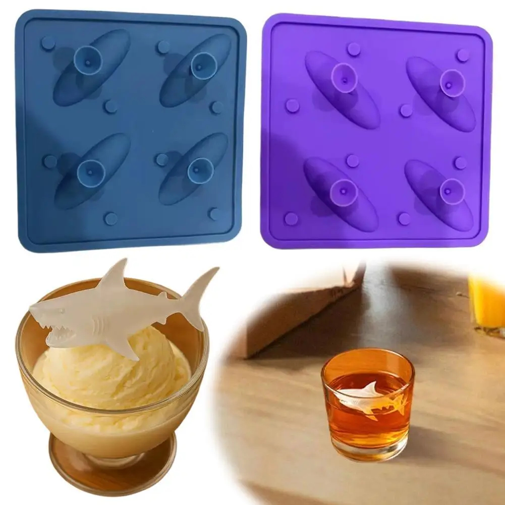 

1pcs Shark Silicone Ice Mold Creative Ice Cube Making Mold Household Baking DIY Mold Making Kitchen Tool Supplies set
