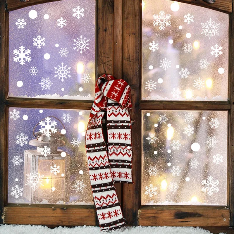 Snowflake Electrostatic Sticker Glass Door Window Sticker New Year's Decorations Christmas Sticker Wall Decoration