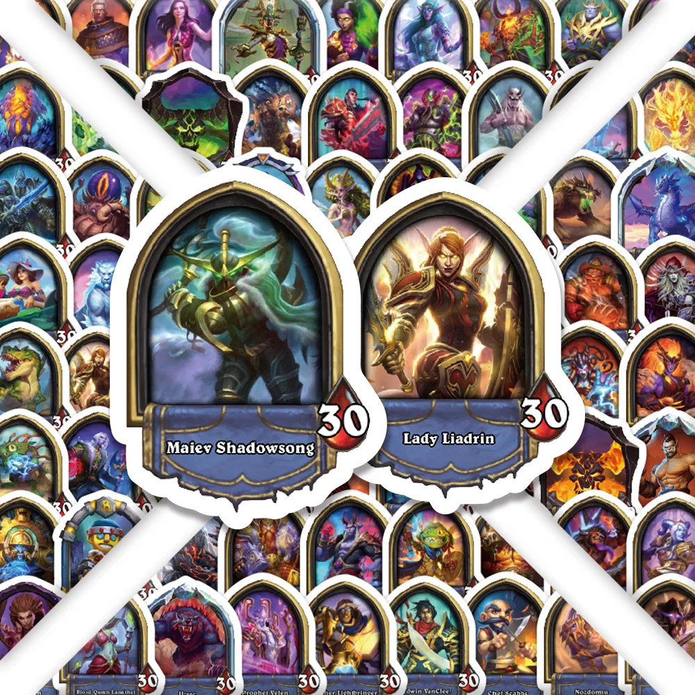 10/50/100PCS ‌Hearthstone‌ Cartoon Stickers Card Strategy Game Graffiti DIY Fridge Luggage Laptop Guitar Car Bike Decals Toys