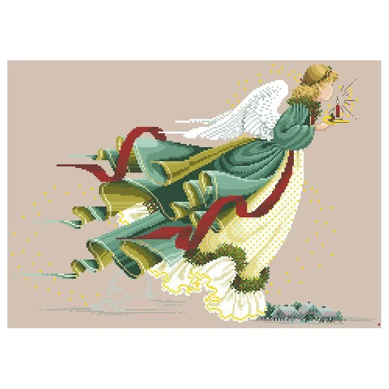 Amishop Gold Collection Counted Cross Stitch Kit Angel Of Light Fairy Fay L07 M068-image
