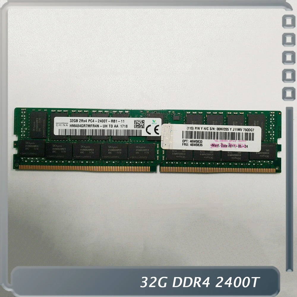 1 PCS For IBM 46W0833 46W0835 00NV205 32G 2R4 PC4-2400T X3850 X6 X3950 X6 X3650 M5 DDR4 High-Quality Server Memory