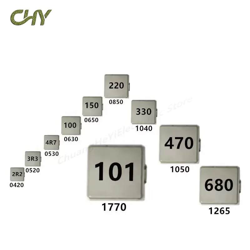 10PCS SMD Shielded Molded Power Inductor 0320 0420 0520 0530 0630 0650 0850 1040 1265 1770 1uH 1.5uH High‑Current Choke Coil PCB