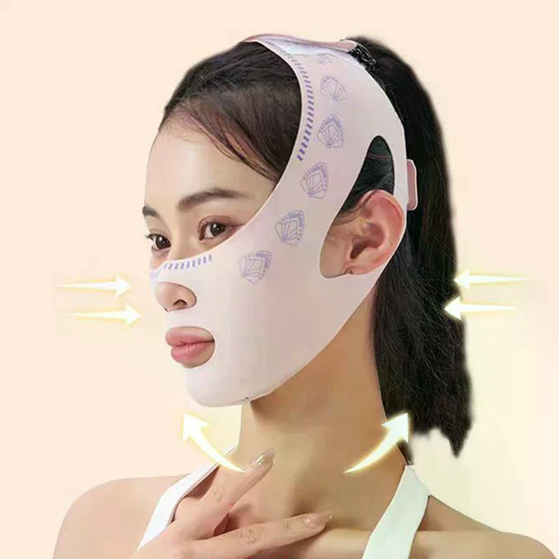 ^Damski pas wyszczuplający brodę i policzki, bandaż modelujący twarz w kształcie litery V, pasek przeciwzmarszczkowy do twarzy, narzędzia do pielęgnacji skóry i upiększania.