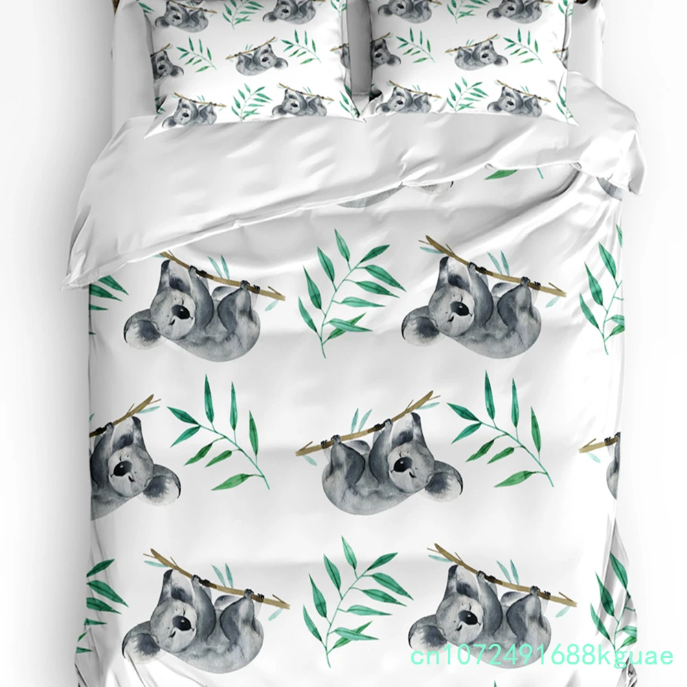 Animal Koala Bear Tree Printed Comfort Duvet Cover Pillow Case Home Textile Quilt Cover Boy Kid Teen Girl 3pcs Bedding Set