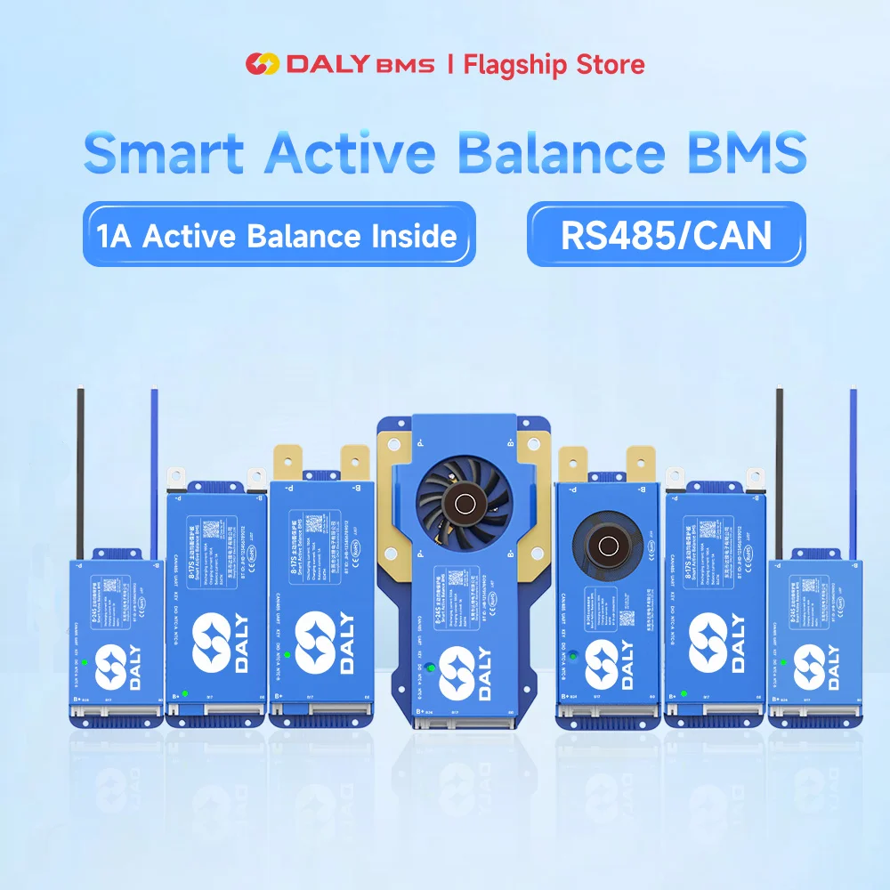DALY BMS 4S Lifepo4 1A Bilanciamento attivo BMS Lifepo4 8S 24V 16S 48V BMS 100A 150A 200A 250A per Lifepo4 Li-Ion CAN batteria 18650