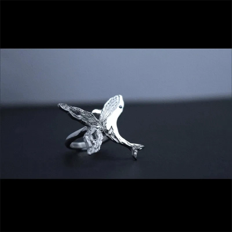 Butterfly and Whale: Individually Eye-catching Opening Ring Unique Charm Niche Exquisite Minimalist and High-end Ring Jewelry