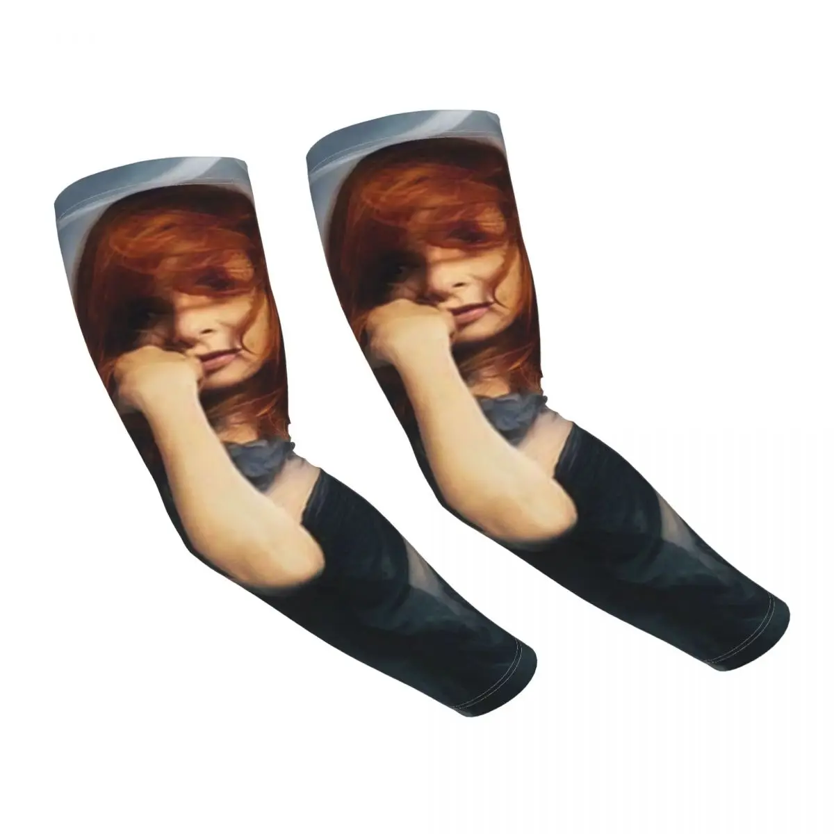 Mylene Farmer Cooling Arm Sleeves for Men Women French Singer Fishing Cycling Driving Tattoo Cover Up