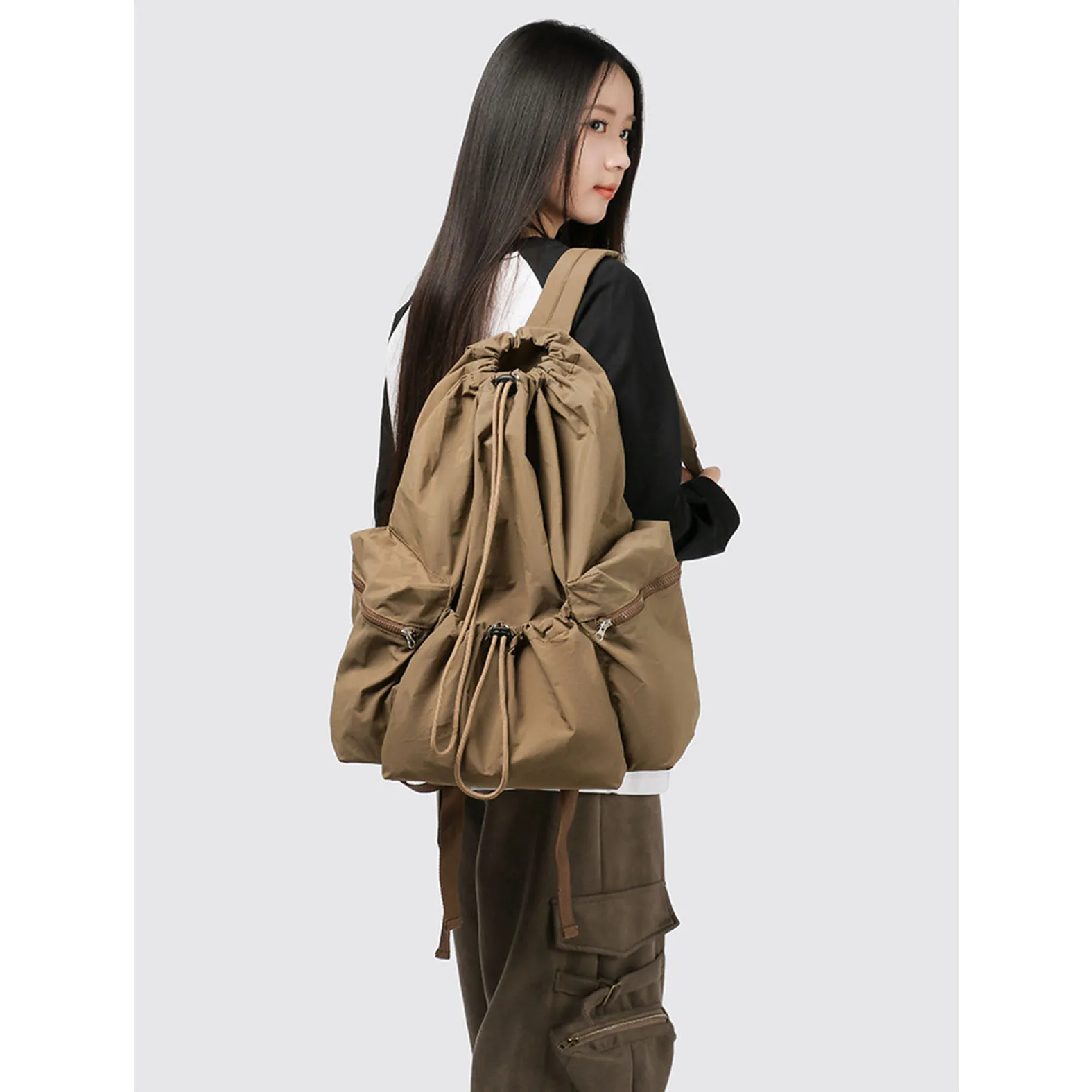 

New Large Capacity Bundle Pocket Backpack Easy and Lightweight Drawstring Folded Bag Outdoor Travel Backpack