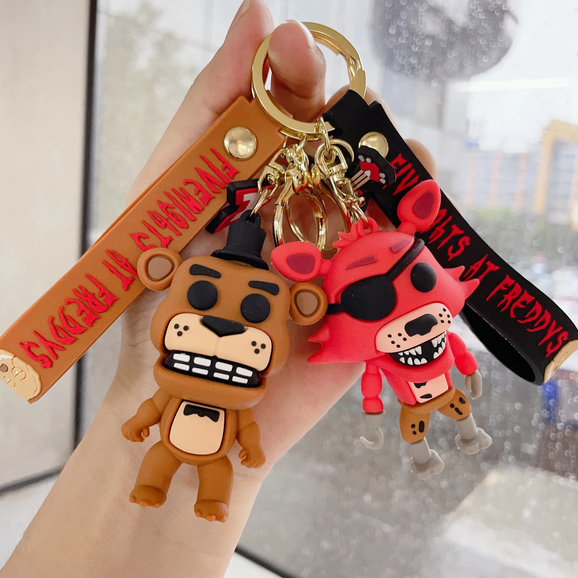 FNAF Purple Nightmare Bonnie the Clown Anime Toys Five Nights at Fredy Bonnie Figure Keychain Anime Cartoon Dolls Kids Gift