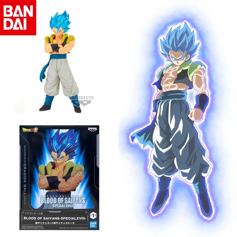 Bandai Genuine Original Anime Dragon Ball Super Blood Of SAIYAN Gogeta Figurine Statue Action Figures Collectible Model Ornament