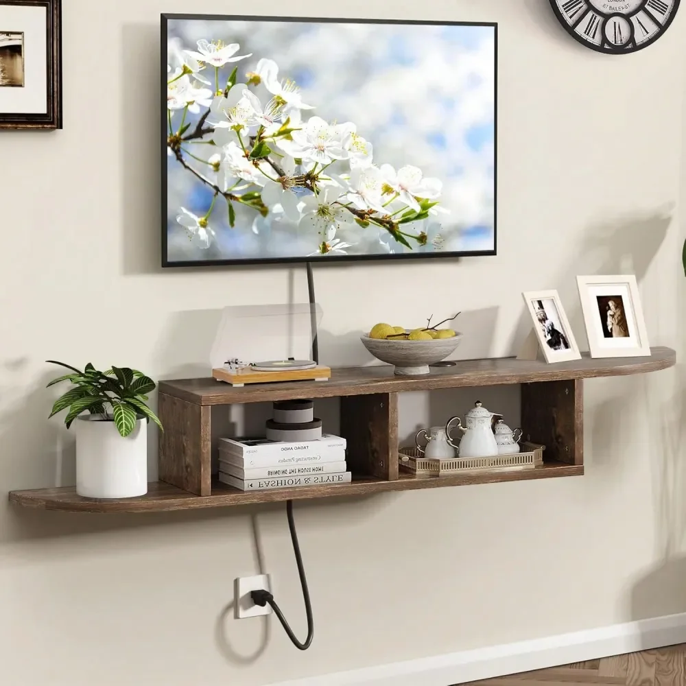 TV Stand With Storage, 55 Floating Shelves For Wall, Floating Entertainment Center Wall Shelf For Living Room, Modern TV Stands
