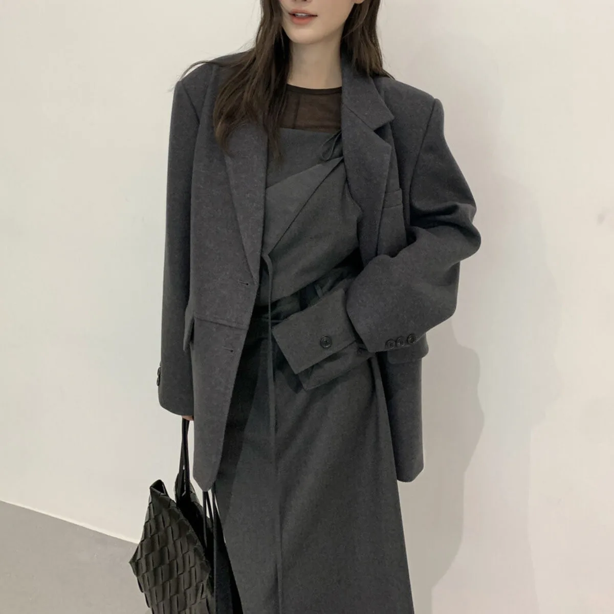 KWTX 2025 100% Wool Blazer Women Solid Color Casual Single Breasted Lapel Trendy Design Elegant New Arrival Autumn Winter