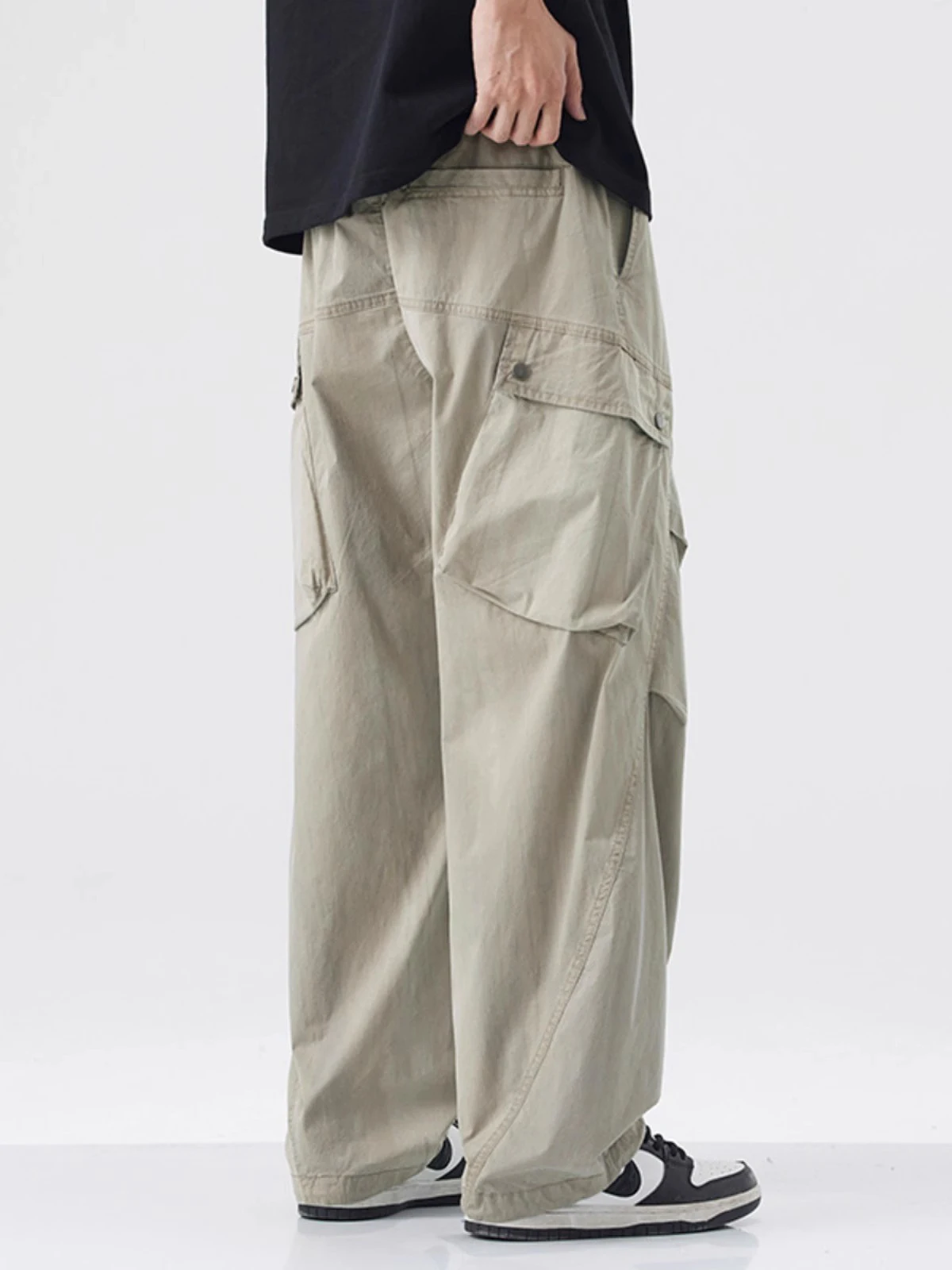 Pantalones de trabajo de paracaidista holgados Retro americanos para hombre, ropa de trabajo informal de pierna recta, marca de moda de Hong Kong, otoño