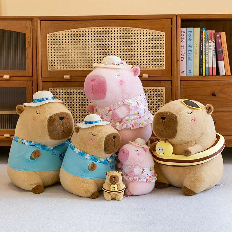 Cartoon Cute Capybara Plush Toy Keychain Funny Kawaii Stuffed Doll Keychain Pendant Backpack Decoration Accessories Gifts