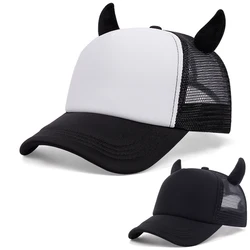 2024 New Fashion High Quality Trucker Cap for Men Summer Ox Horn Net Hat for Women Casual Outdoor Sport Baseball Cap