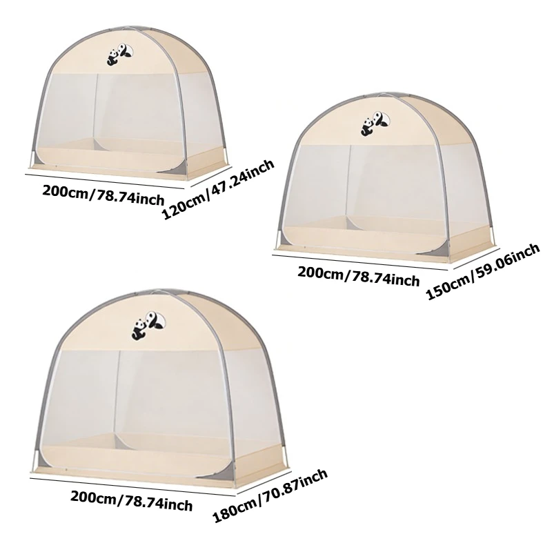 Summer Mosquito Net Instant Setup Mosquito Net Tent Portable Foldable  Full Bottom Zipper Door Dustproof for Home Bedroom Dorm