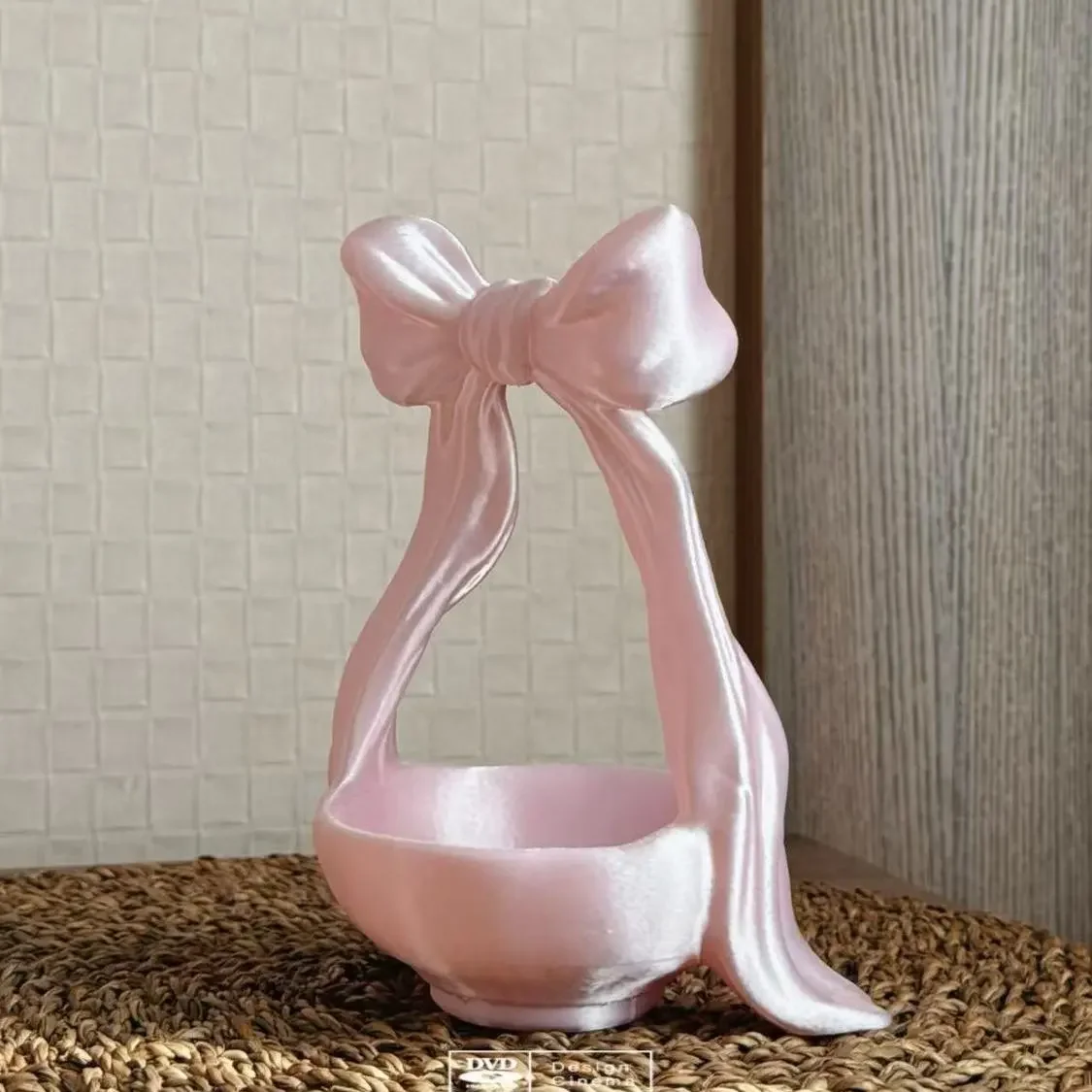 High End Tray Silk Texture Key Tray Big Bow Door Storage  Creative Vase Decoration 3D Printed Creative Print Storage Box