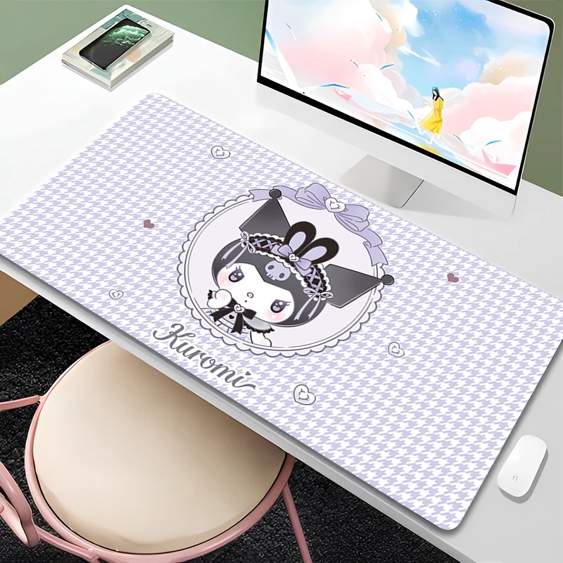 

Mouse Pad Laptop Anime Kawaii Purple K-kuromi Keyboard Rug Bowknot Cartoon Cute Extended Desk Mat PC Gaming Accessories Mousepad