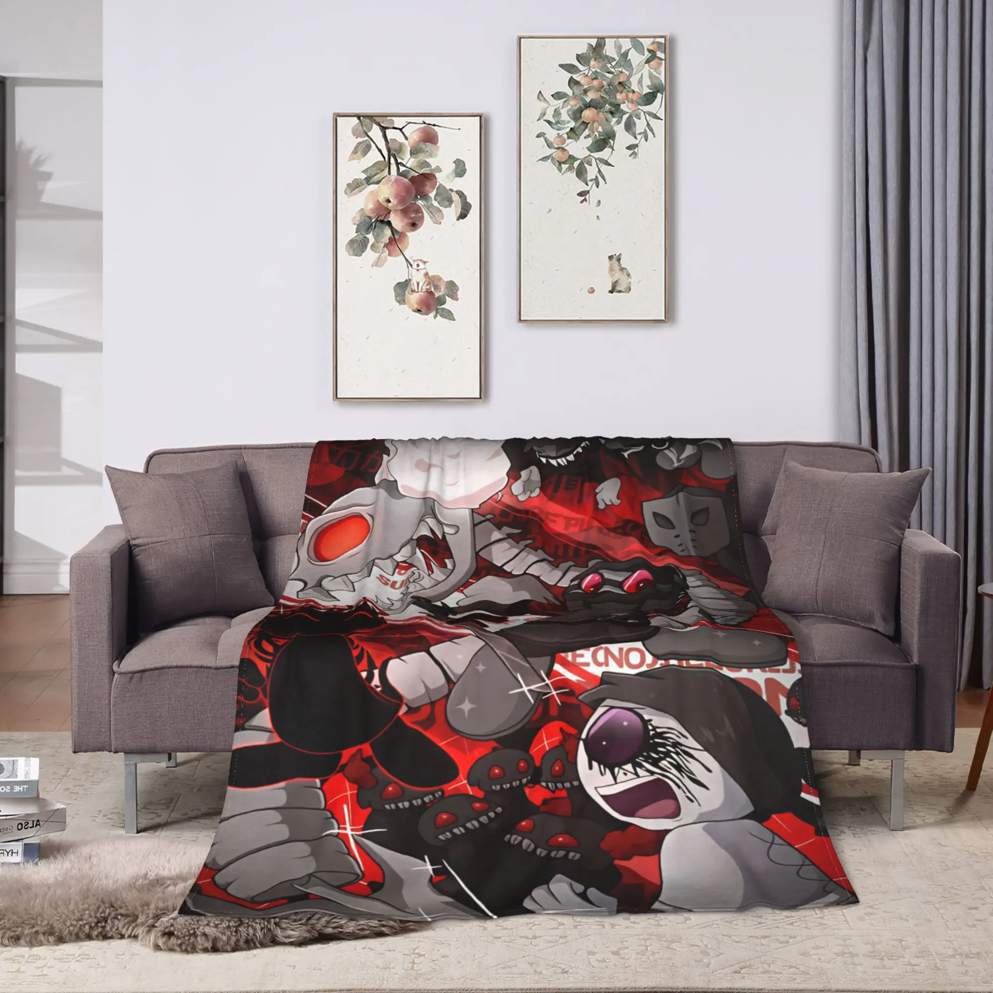 MADNESS COMBAT Anime Flannel Blanket Spring  Super Soft Throw Blanket for Students Couch Bed Graphic Bedspread Sofa Bed Cover