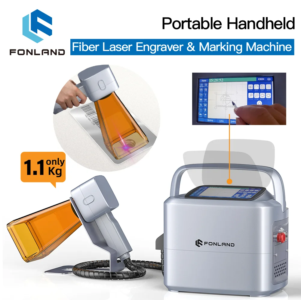 Fonland MINI 20W Handheld Fiber Laser Marking Machine MAX K1 Protable Fiber Laser Engraver for DIY Gold Silver Metal Gift LOGO