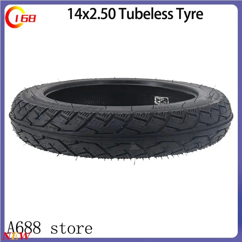 14x2.50 Tubeless Pneumatic Tire - Long-Lasting for 14 inch Electric Scooter, Bicycle and Bike Wheel Use
