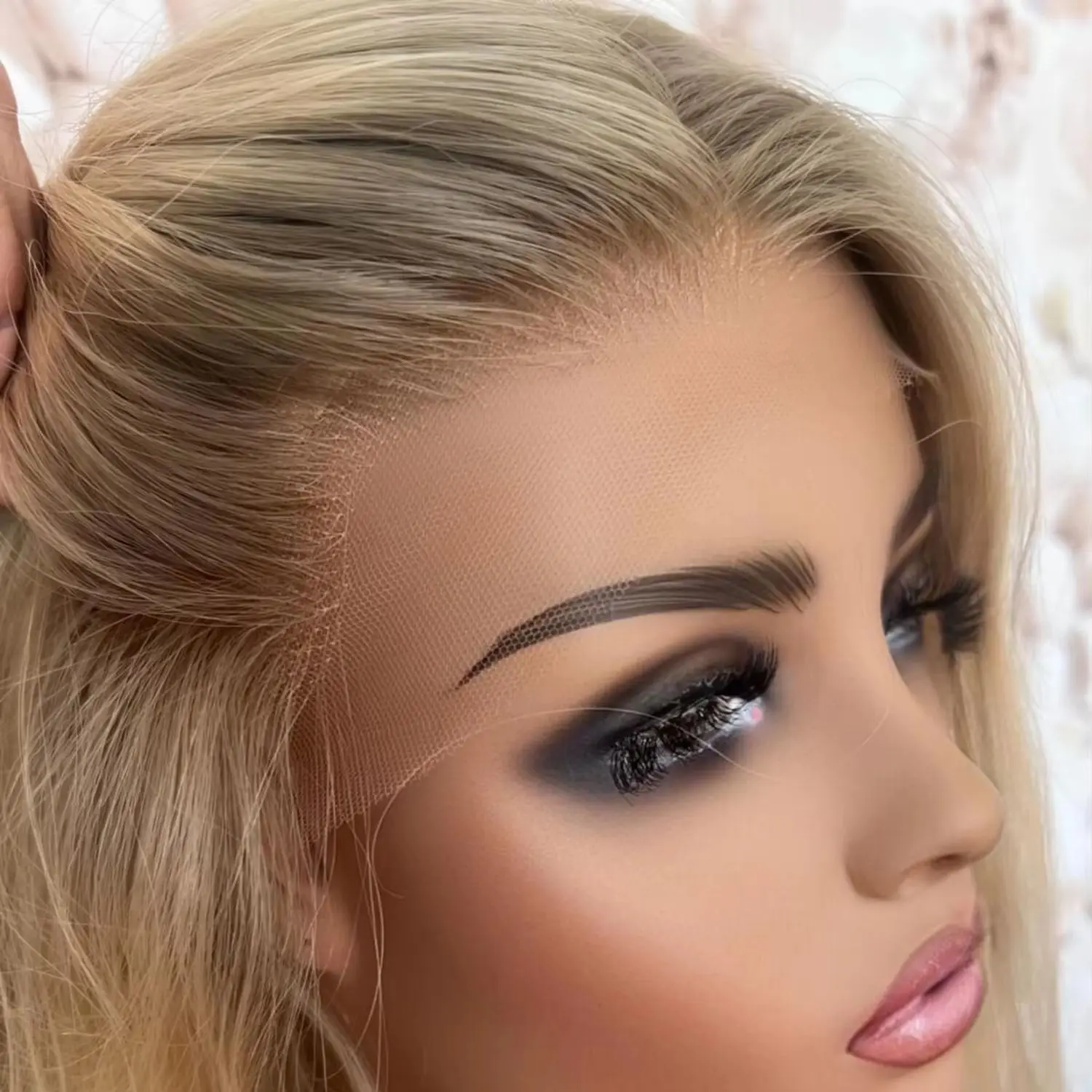 Premium Fiber LongStraight Preplucked Hairline High Quality Synthetic Wig Mixed Brown and Blonde Color Ombre Lace Front Wigs