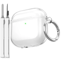 Compatible AirPods 4th Generation Case Cover, Soft TPU Airpods 4 Case with Cleaner Kit, Shockproof Protective Case with Keychain