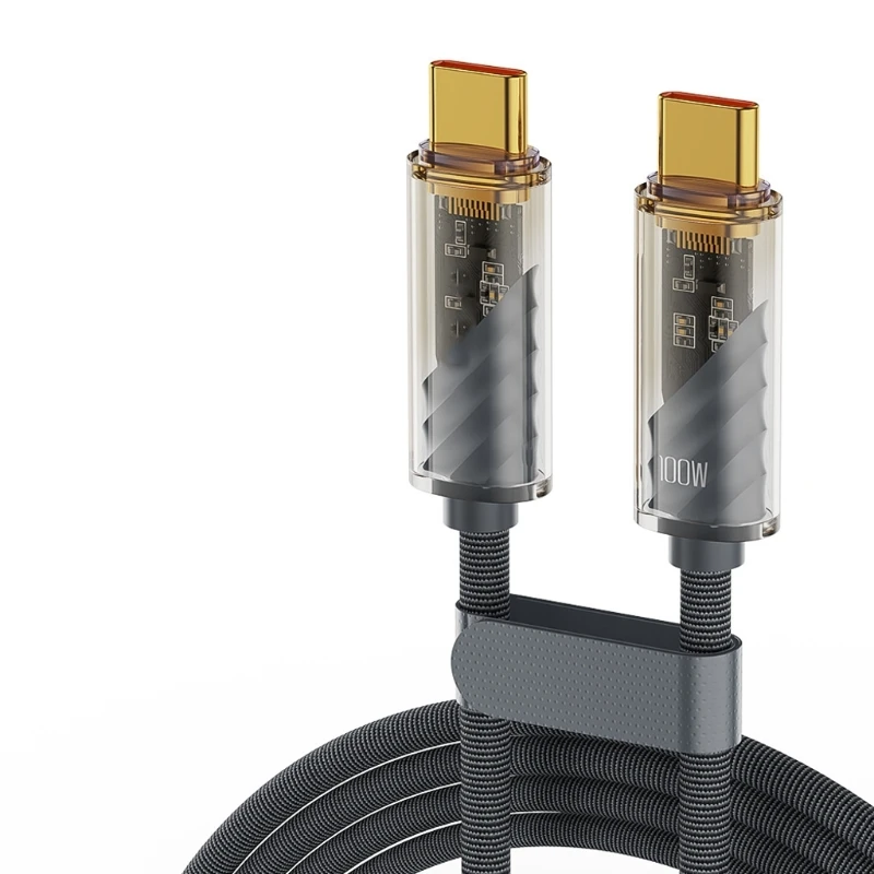 USB C to USB C 100W Fast Cable with Clear Housing and E-Marker