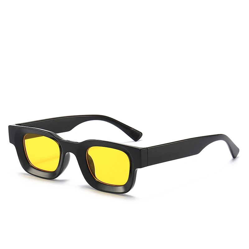 Casual Small Sunglasses Rectangle Thick Frame Square Sun Glasses Men's Black Blue Ladies Sun Shades Uv400 Unisex Eyewears view 5