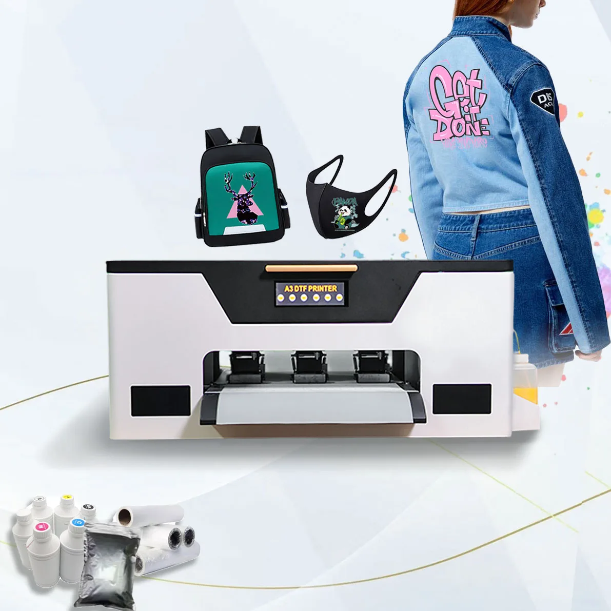 

a3 a4 desktop DTF printer for garment shop mini portable multicolor pigment inkjet print machine for advertising office