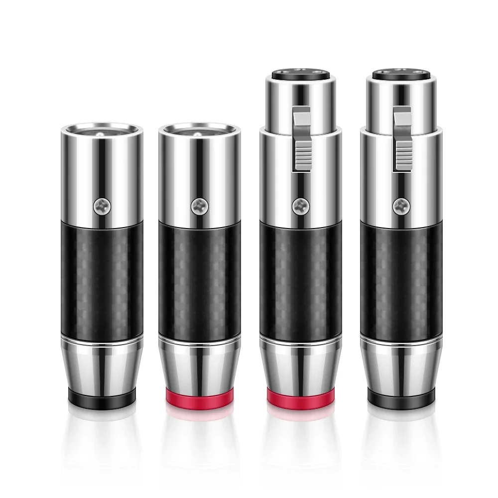 مرحبا نهاية XLR موصل الفضة مطلي ألياف الكربون الصوت XLR التوصيل أنثى التوصيل ل 11 مللي متر لتقوم بها بنفسك ربط كابل