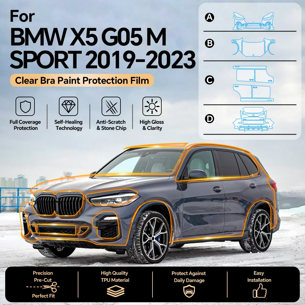 For BMW X5 G05 M SPORT 2019-2023 TPU Paint Protection Film Pre-cut PPF Car Body Anti-Scratch Clear Bra Resistant Invisible Cover