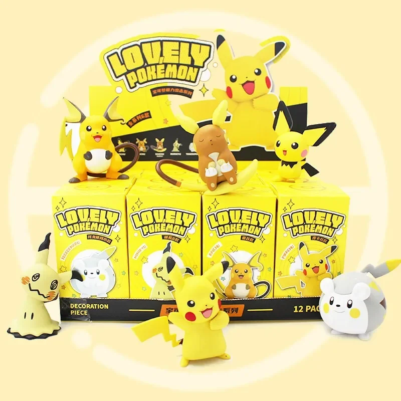 @ Nuevas figuras de acción de Pokémon Kawaii Pikachu Pichu Togedemaru Alola Raichu Mimikyu decoración de coche figuras de Anime juguete para regalo para niños