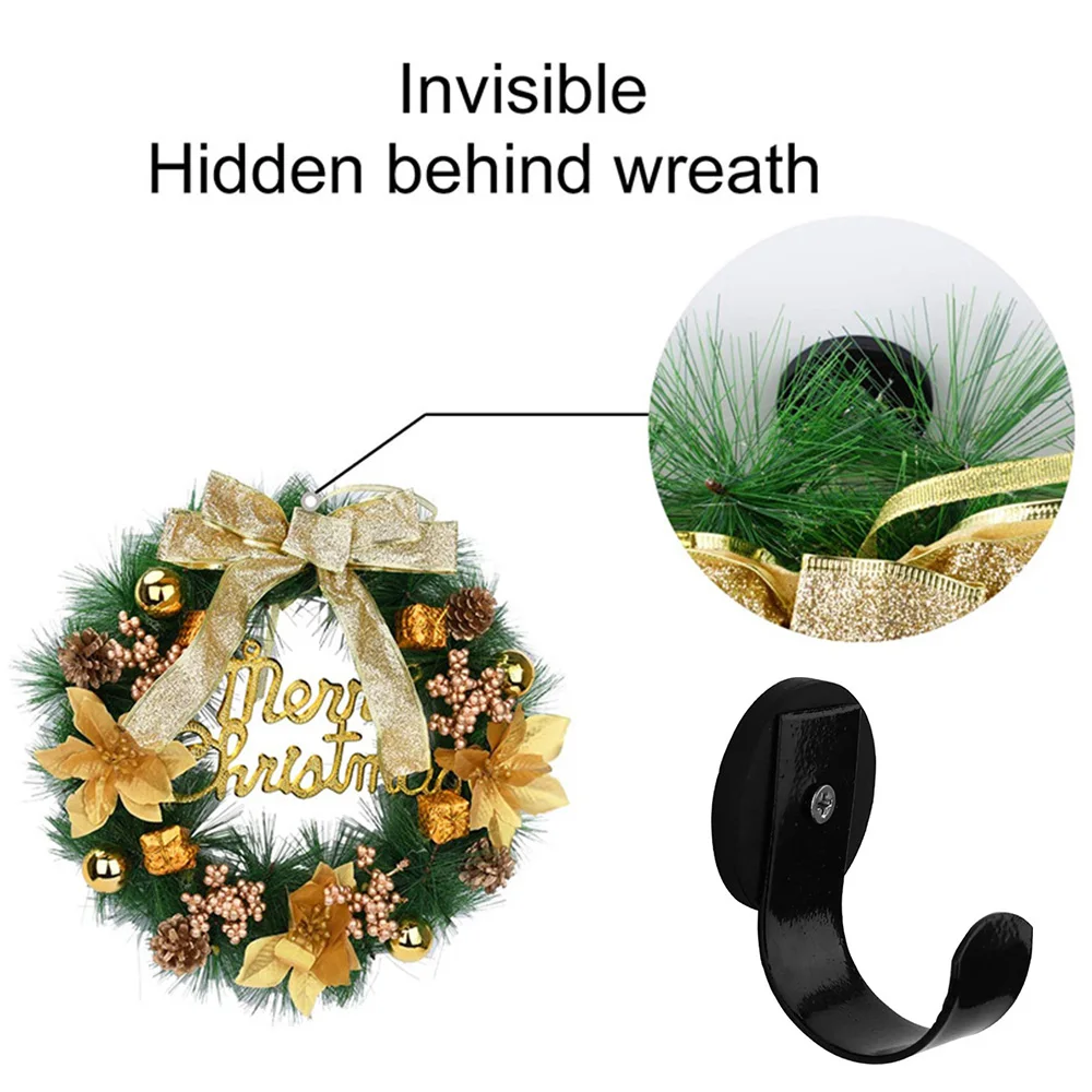 Magnetic Wreath Hanger 1.6 Inch Wreath Hook Scratch Free Wreath Holder Hook Heavy Duty Wreath Hanger Door Hook for Metal Doors