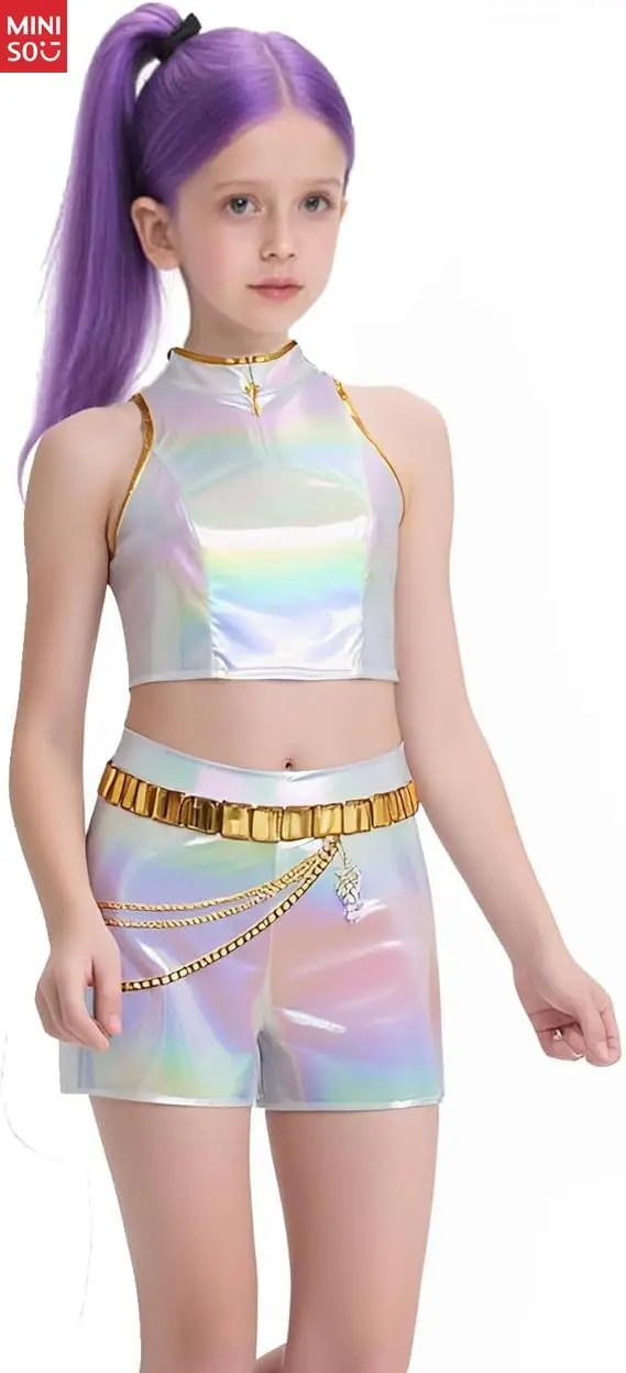 Miniso Witcher Girl Group Mira Platinum Cosplay, Anime Zoe Lumi Weiß Bühnenoutfit Performance Kostüm