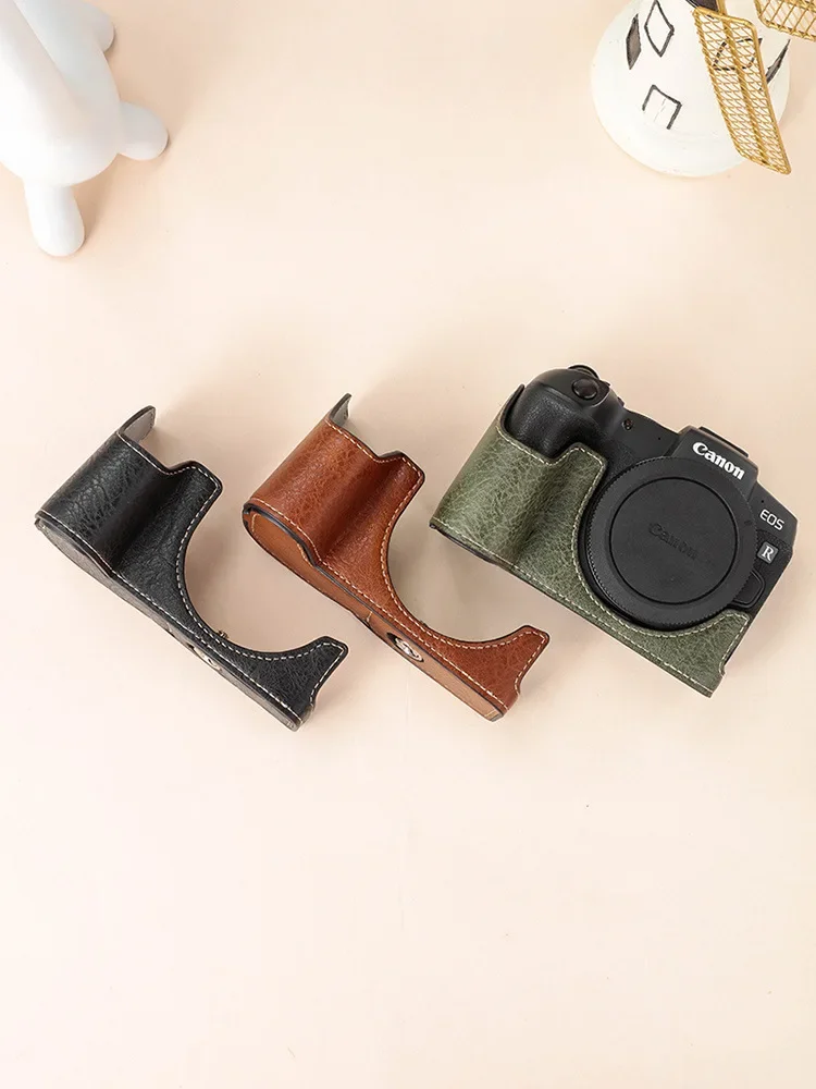 

For Canon EOS R50 Protective Case Camera Bag R50 R7 R8 R10 Leather Case with Tripod Design Detachable Battery Camera Cover