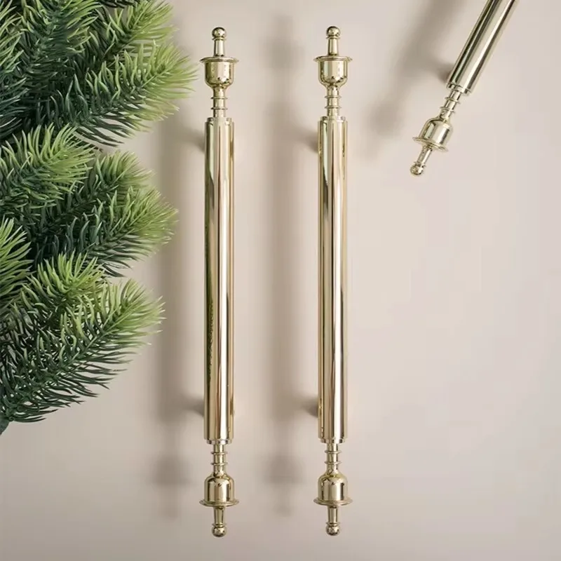 Creative High-end Cabinet Handle French Italian Solid Brass Handle Electroplated Gold Wardrobe Door Shoe Cabinet Long Handle