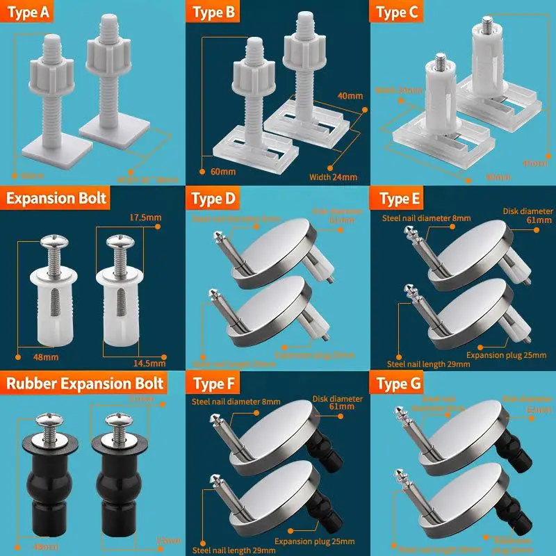 2pcs Toilet Seat Hinges To Close Soft Release Quick Fitting Heavy Duty Hinge Pair Hinge Screw Toilet Accessories Hardware