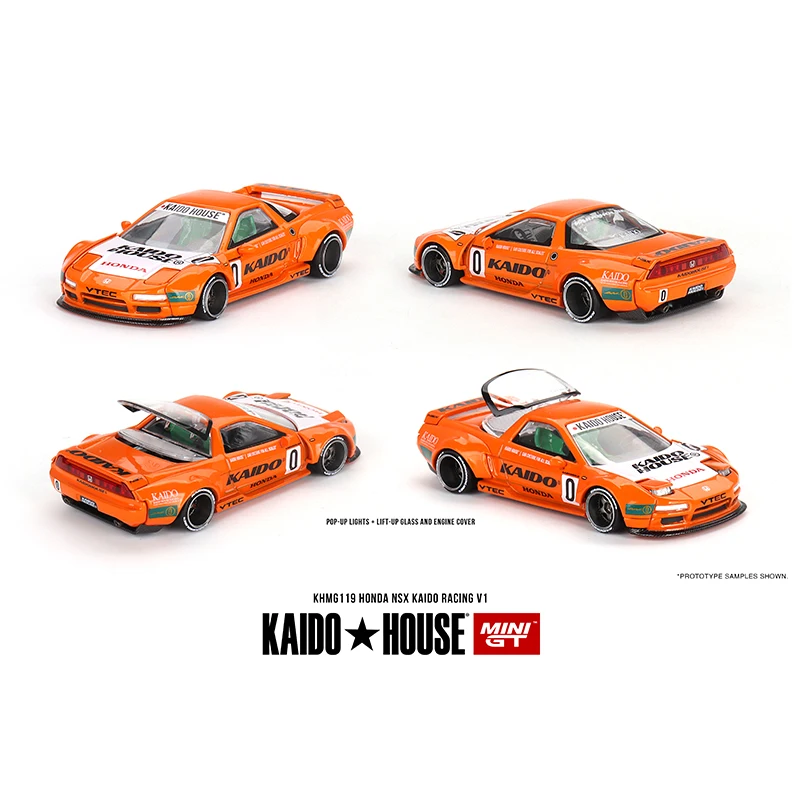 Kaido House+MINI GT 1:64 Honda NSX Kaido Racing V1 miniature alloy die cast  car model,adult decoration, boy toy,children's gift