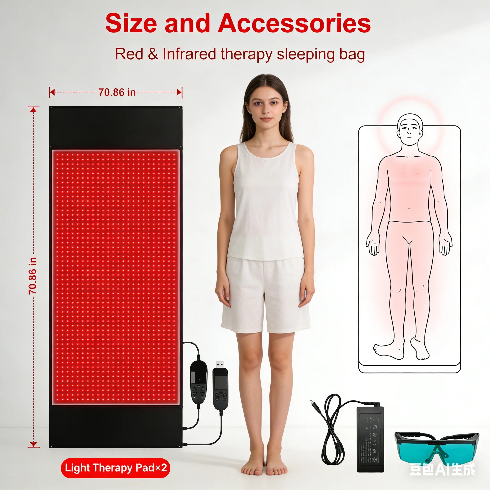 2026 New Full-Body Red Light Therapy Pad | 660&850nm Dual-Frequency Near Infrared Care