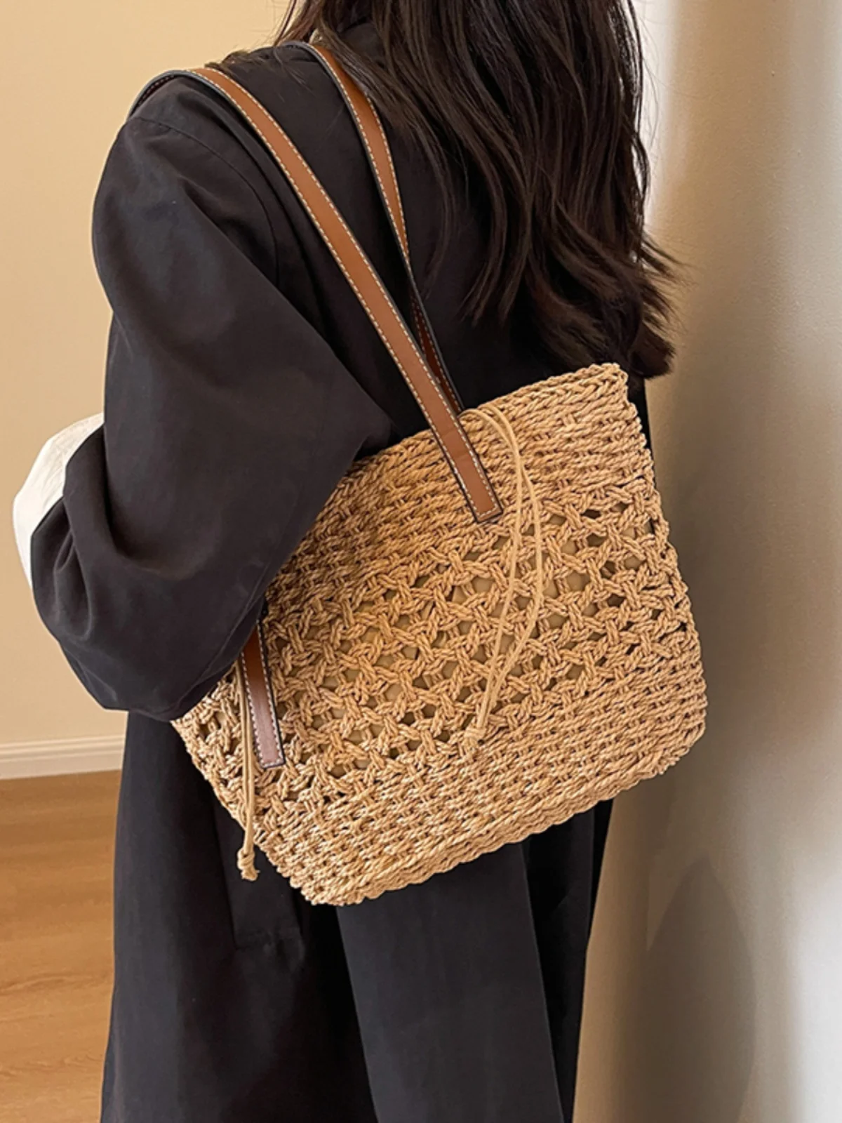 

Niche Design Straw Woven Bag Women 2023 New Fashion Shoulder Bag Tote Bucket Bag