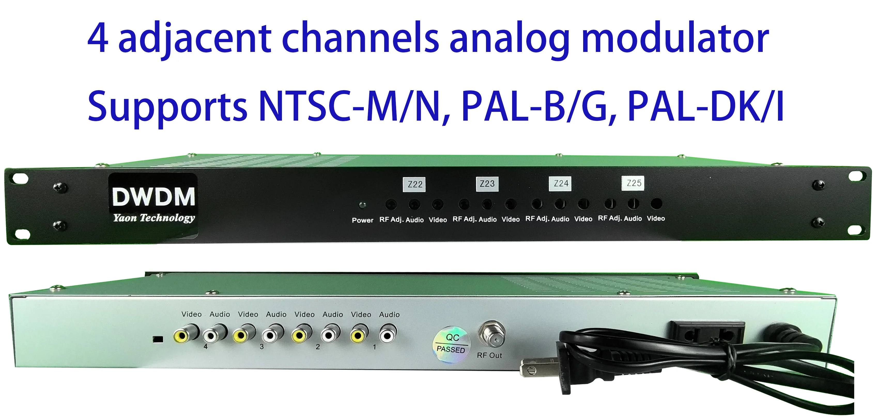 4 adjacent channels analog CATV modulator, 4 in 1 catv headend modulator, NTSC CATV modulator PAL-B/G RF modulator free shipping