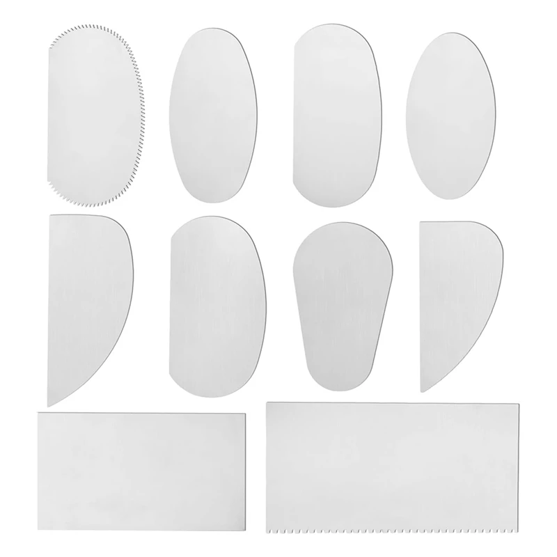 도자기 스크레이퍼 도구, 스테인레스 스틸 도자기 톱니 모양 도구, 세라믹 조각 성형, 스무딩 공예, 10 개