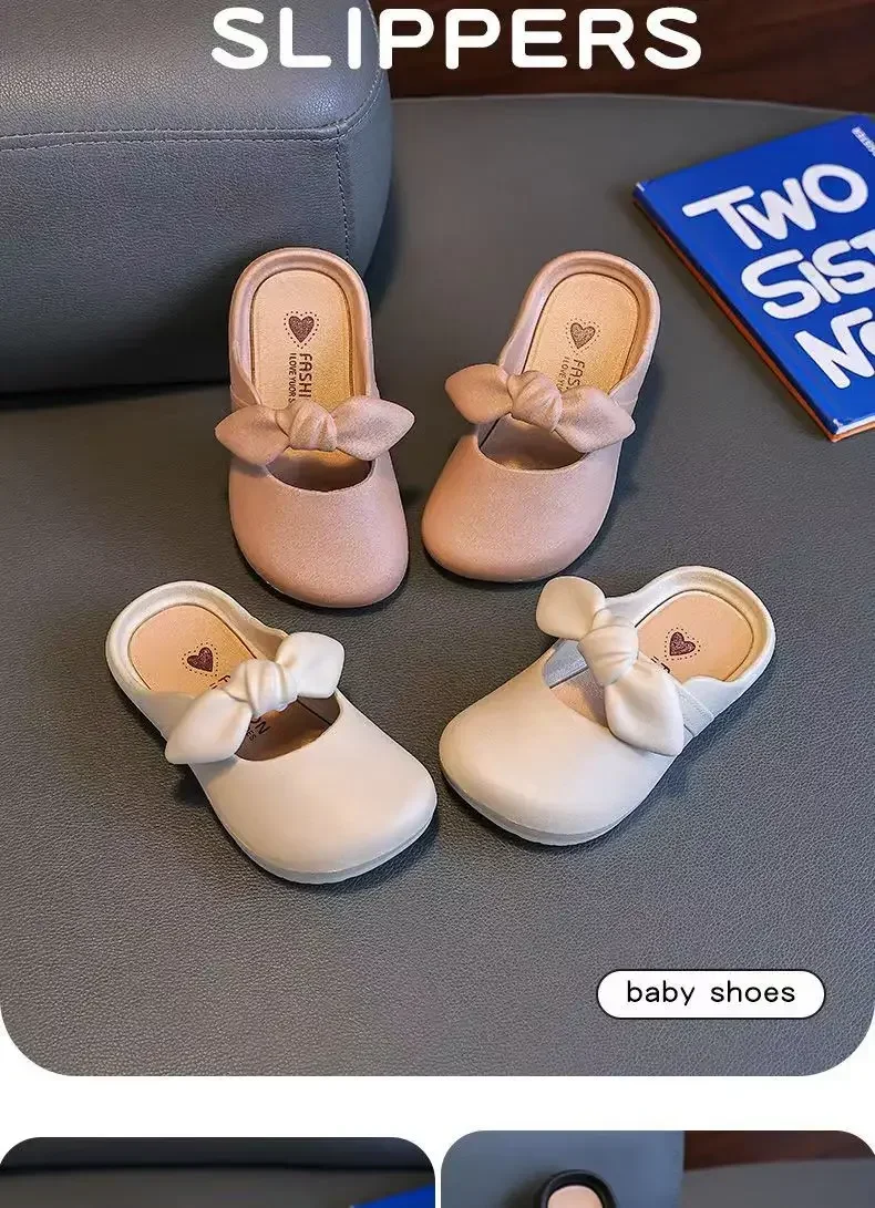 Kinder Hausschuhe Kinder süße Bao Toe Schuhe tragen flache Haus Fliege Schuhe Mädchen Schuhe Hausschuhe Kinder Hausschuhe – Detail 3