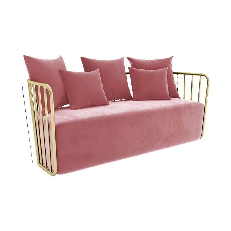 

Modern Luxury Velvet Sofa Set Tufted Green Pink Multi-Color Reception Area Furniture Commercial Store Hotel Includes Tea Metal