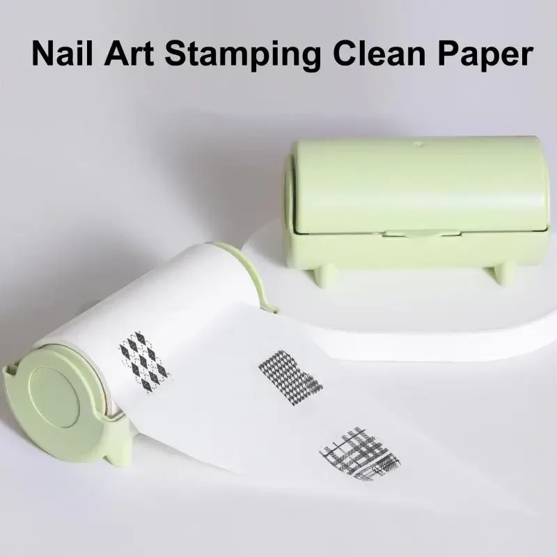 60 vel/Roll Dubbelzijdig Nagel Stempel Vloeipapier Nail Art Stamper Patroon Afdrukken Olie Removal Tool Nagel Stempel vloeipapier