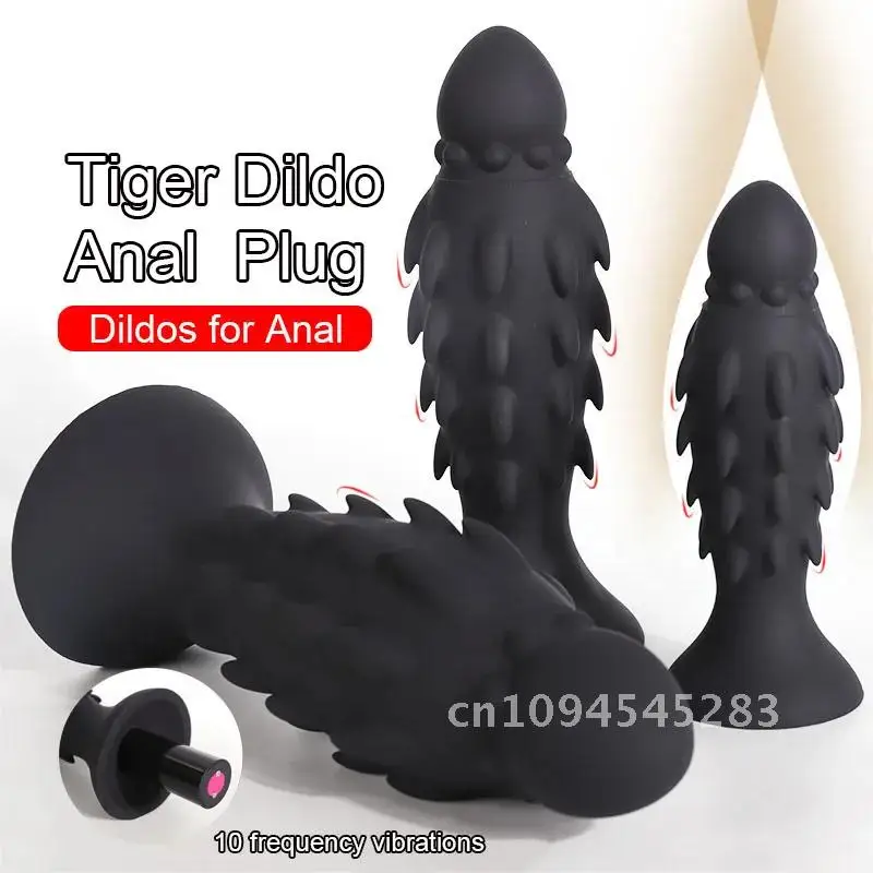 Vibrators For Women Tiger Dildos Animal Silicone Penis 10 Frequency Vibrador For Anal Plugs Strap-On Dildos Lesbian Gay Sex Toys