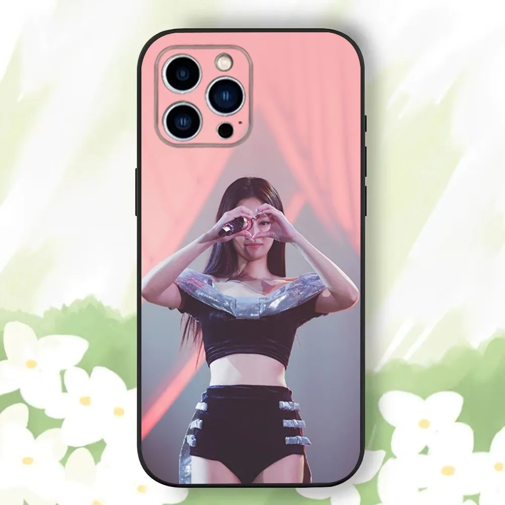 Kpop J-Jennie K-Kims-s Phone Case For iPhone 16,15,14,13,12,11 Plus,Pro Max,XS,X,XR,SE,Mini,8,7，Soft Silicone Black Cover